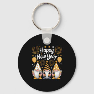 Happy New Years Eve Party Gnomes Matching Family  Key Ring