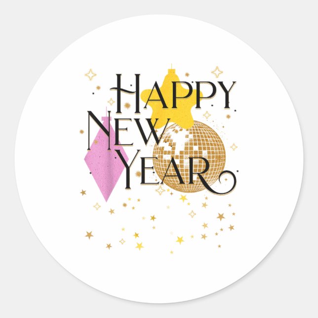 Happy New Years Eve Party Supplies 2026 Matching M Classic Round Sticker (Front)