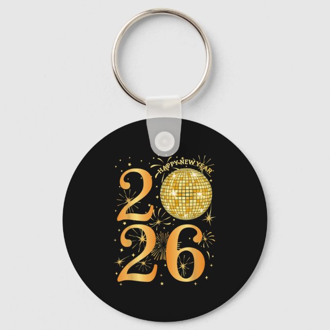 Happy New Years Fireworks 2026  Key Ring (Front)