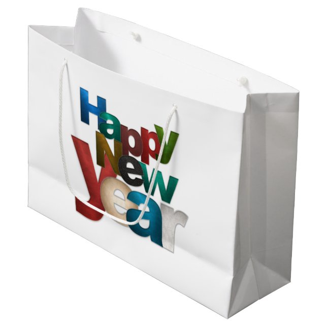 Happy New Years Large Gift Bag (Front Angled)