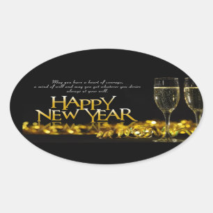 Happy New Years Oval Sticker