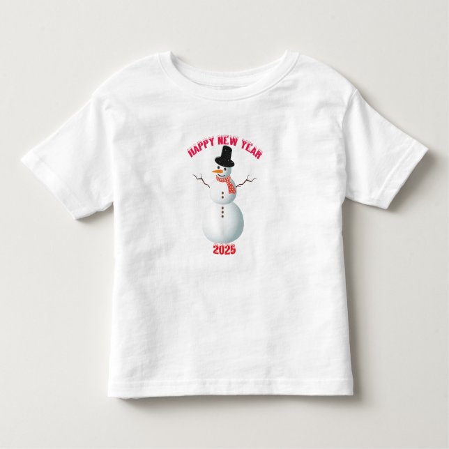 Happy NewYear With SnowMan 2025 Toddler T-Shirt (Front)