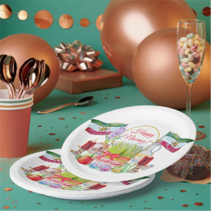 Happy Norooz Haft Sin with Lion and Sun Flags Paper Plate