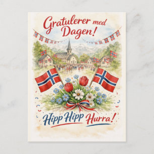 Happy Norway Constitution Day - 17 Mai Syttende Postcard