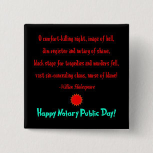 Happy Notary Public Day 15 Cm Square Badge