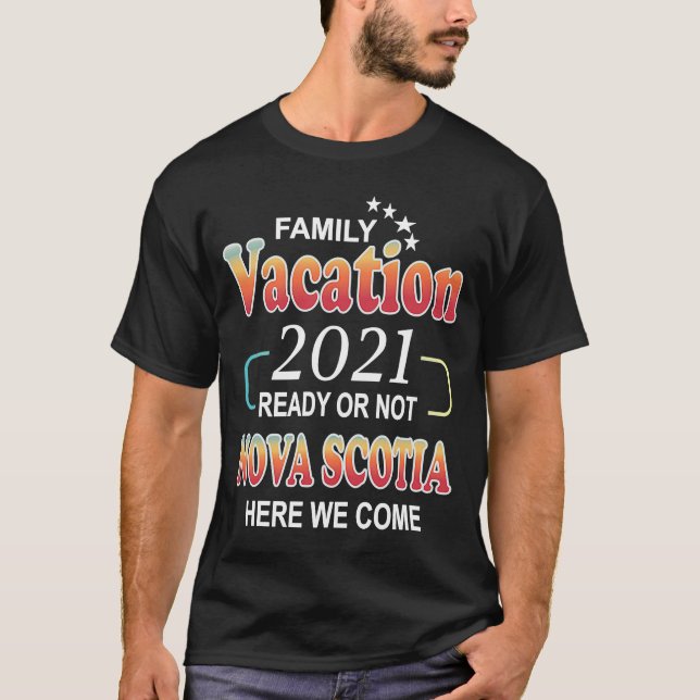 Happy Nova Scotia Family Vacation 2021 Retro Vinta T-Shirt (Front)