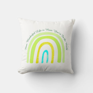 Happy 'Now That You're In The World' Cushion
