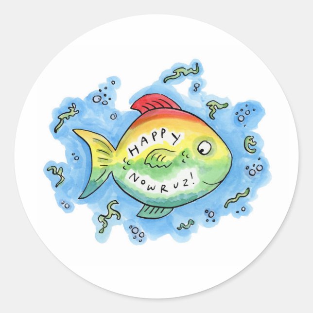 Happy Nowruz Classic Round Sticker (Front)