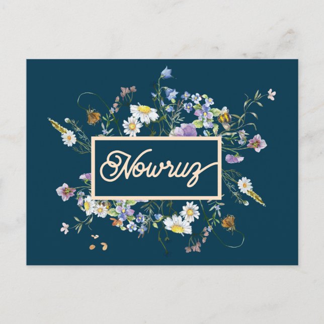 Happy Nowruz Floral Postcard (Front)