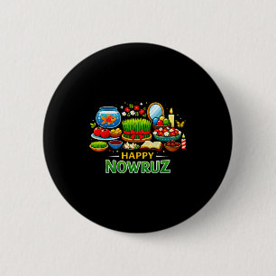 Happy nowruz for persian new year norooz men women 6 cm round badge