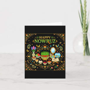 Happy nowruz for persian new year norooz men women card