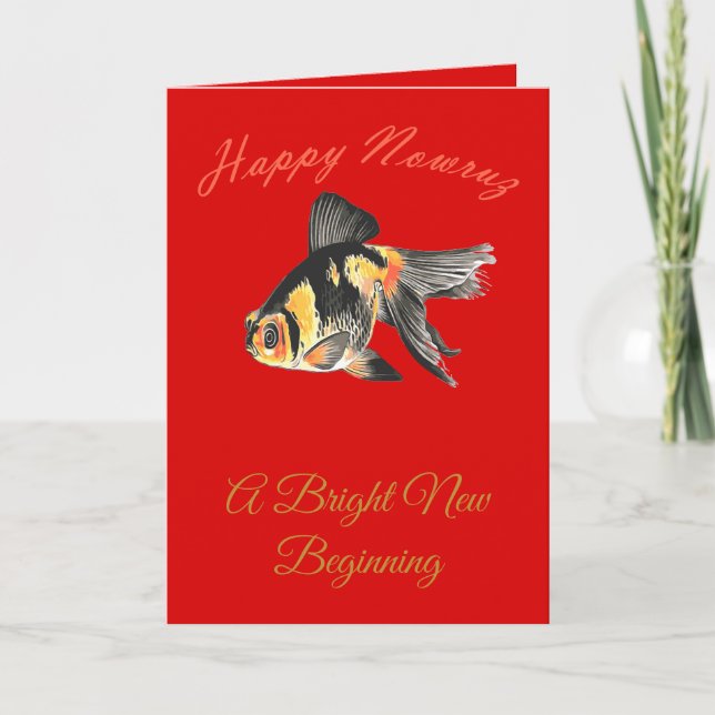 Happy Nowruz Goldfish Card (Front)