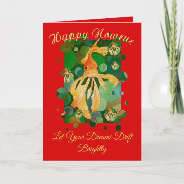 Happy Nowruz Happy New Year Goldfish Card (Front)