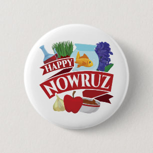 Happy Nowruz Persian New Year 6 Cm Round Badge