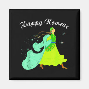 Happy Nowruz Persian New Year Party Dance Girl Magnet