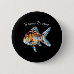 Happy Nowruz Shubunkin Goldfish Persian New Year P 6 Cm Round Badge