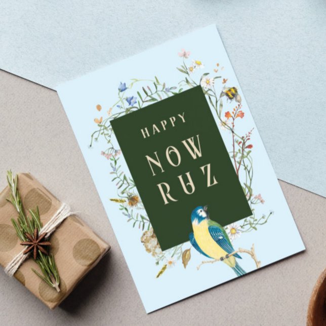 Happy Nowruz Songbird BLANK Postcard (Creator Uploaded)