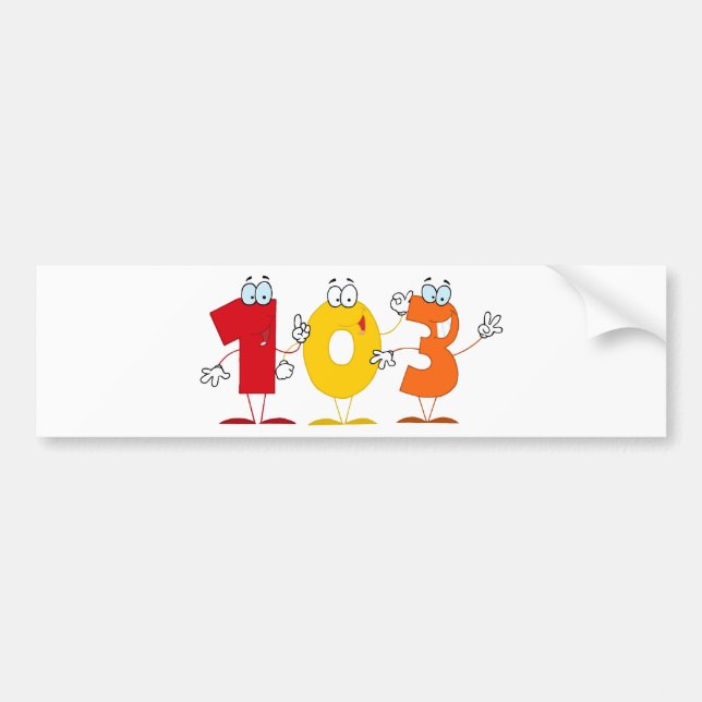 Happy Number 103 Bumper Sticker (Front)