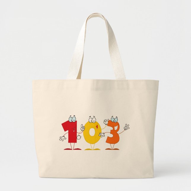 Happy Number 103 Large Tote Bag (Front)