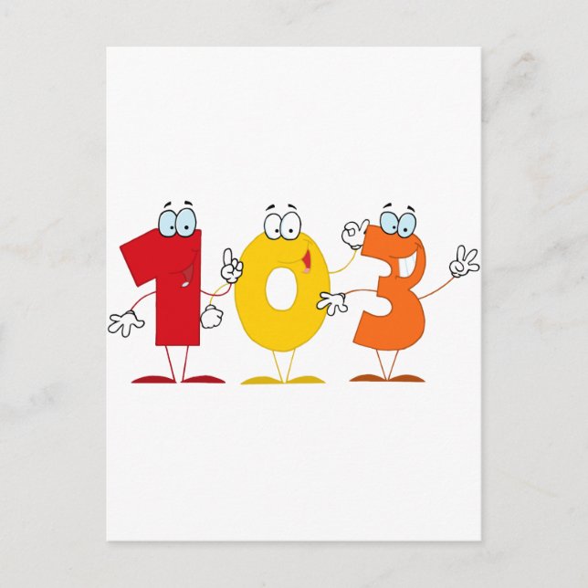 Happy Number 103 Postcard (Front)