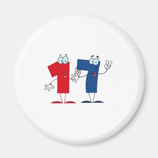 Happy Number 17 Magnet (Front)