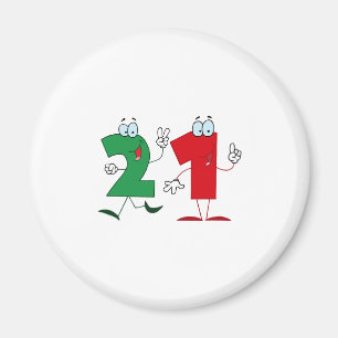 Happy Number 21 Magnet