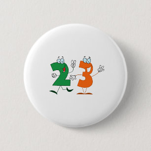 Happy Number 23 6 Cm Round Badge