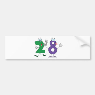 Happy Number 28 Bumper Sticker
