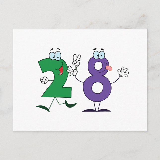 Happy Number 28 Postcard (Front)