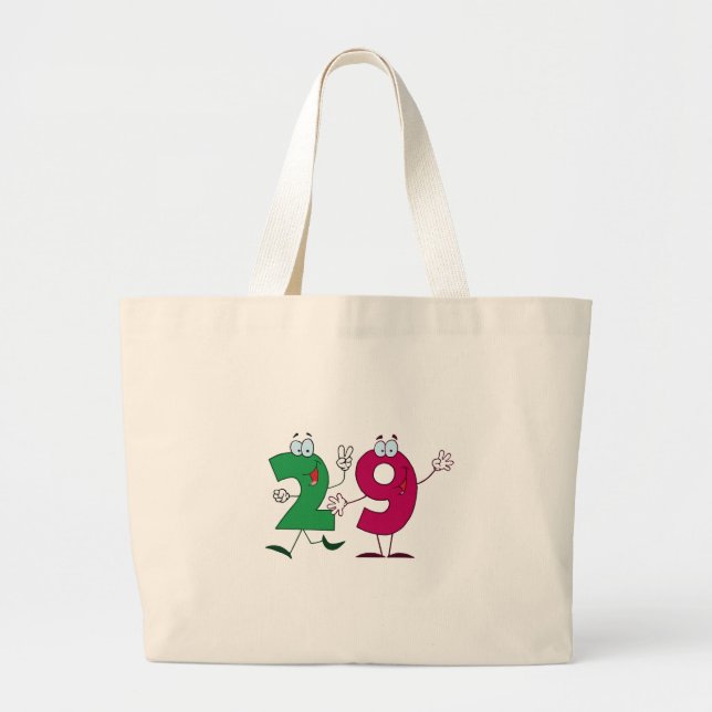 Happy Number 29 Large Tote Bag (Front)