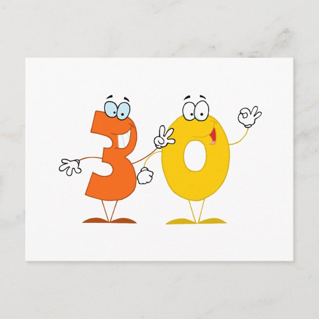 Happy Number 30 Postcard (Front)