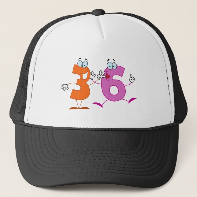 Happy Number 36 Trucker Hat (Front)