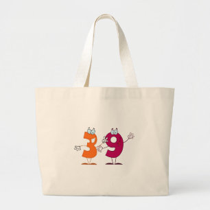 Happy Number 39 Large Tote Bag