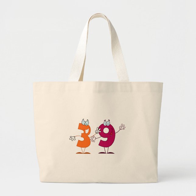Happy Number 39 Large Tote Bag (Front)