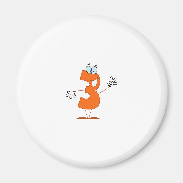 Happy Number 3 Magnet (Front)