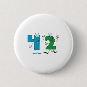 Happy Number 42 6 Cm Round Badge