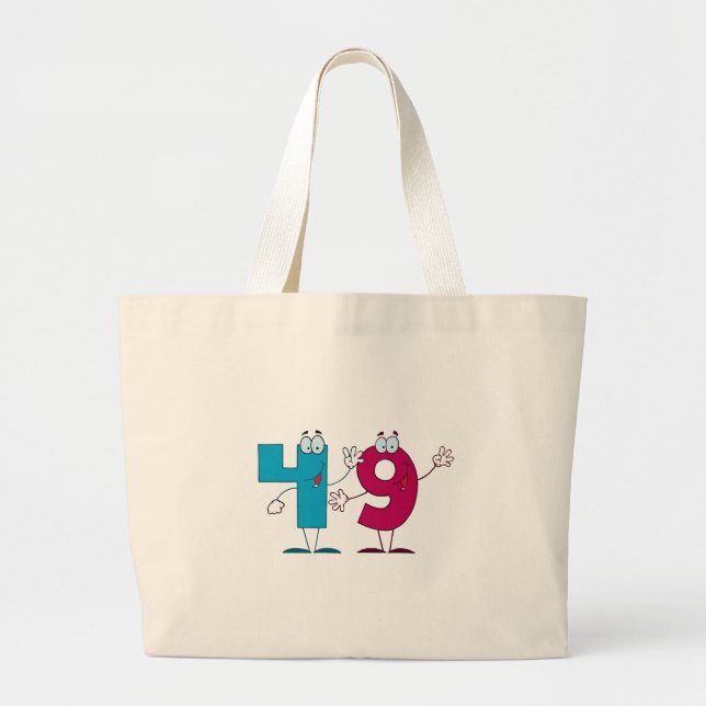 Happy Number 49 Large Tote Bag (Front)