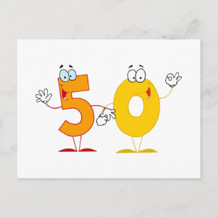 Happy Number 50 Postcard