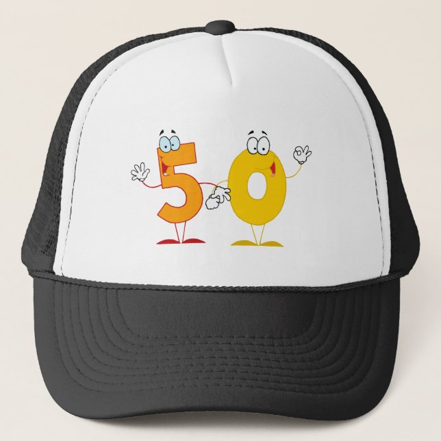 Happy Number 50 Trucker Hat (Front)