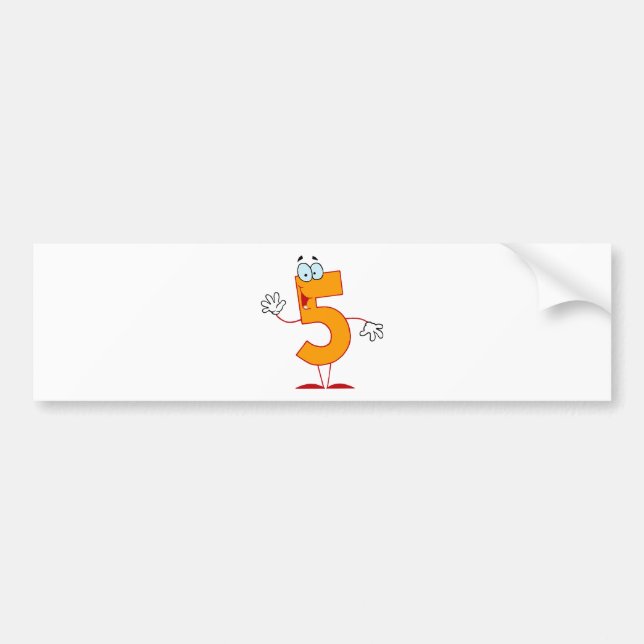 Happy Number 5 Bumper Sticker (Front)