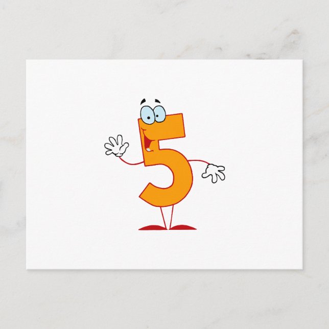 Happy Number 5 Postcard (Front)