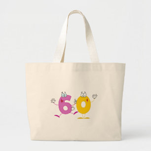 Happy Number 60 Large Tote Bag