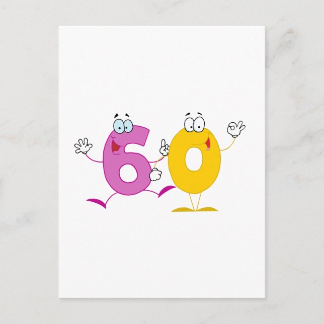 Happy Number 60 Postcard (Front)