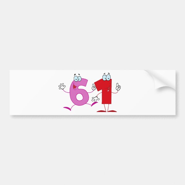 Happy Number 61 Bumper Sticker (Front)