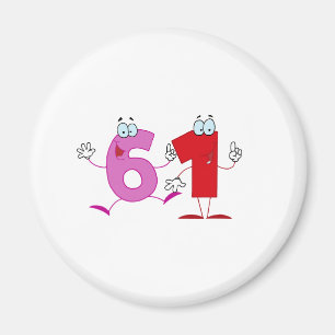 Happy Number 61 Magnet
