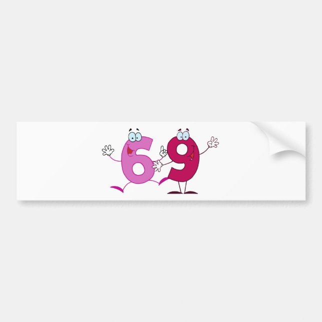 Happy Number 69 Bumper Sticker (Front)
