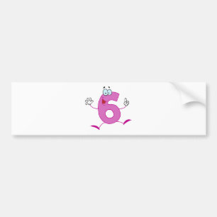 Happy Number 6 Bumper Sticker