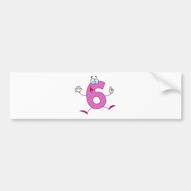 Happy Number 6 Bumper Sticker (Front)