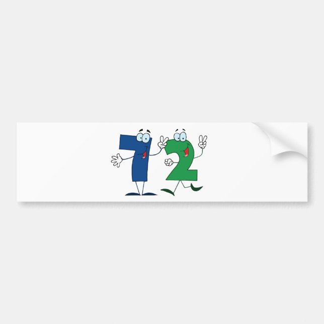 Happy Number 72 Bumper Sticker (Front)