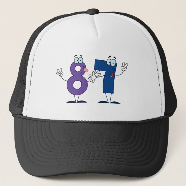 Happy Number 87 Trucker Hat (Front)